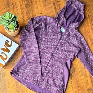 Women's Small Columbia Purple Hooded Sweater With Thumb Holes